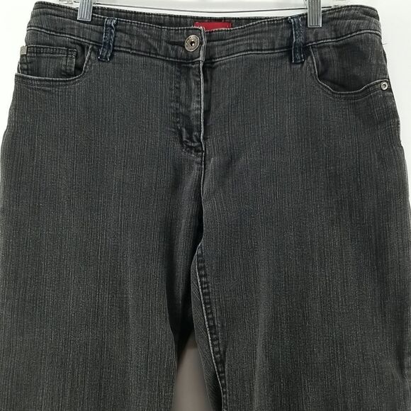 🎁5/$25 Contrast Jeans Women's11 Black Zip Button Closure 5 Pocket Boot Cut - Picture 2 of 10